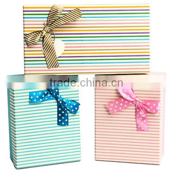 Nice Color 3pcs Set Stripes Paper Gift Boxes Candy