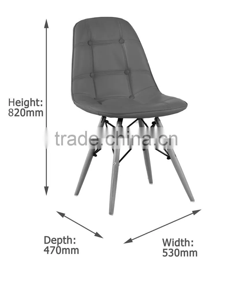 Plywood inside wood dine chair with leather