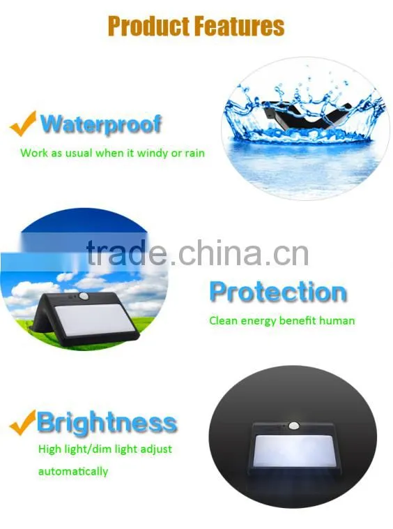Original factory solar panel wall light with 2200mAh battery