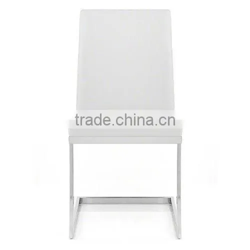 modern white dining chair with leg stainless steel