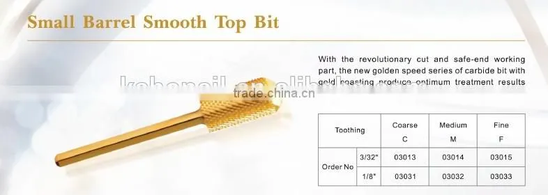 Spring hot Tungsten Steel Grinding Head Tool Nail Drill Bit Gold Plated for Nail Art Polish Machine nail tools styling tools