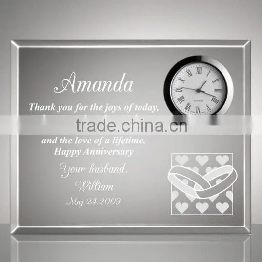 Crystal Desk Clock With Crystal Base For Table Decoration