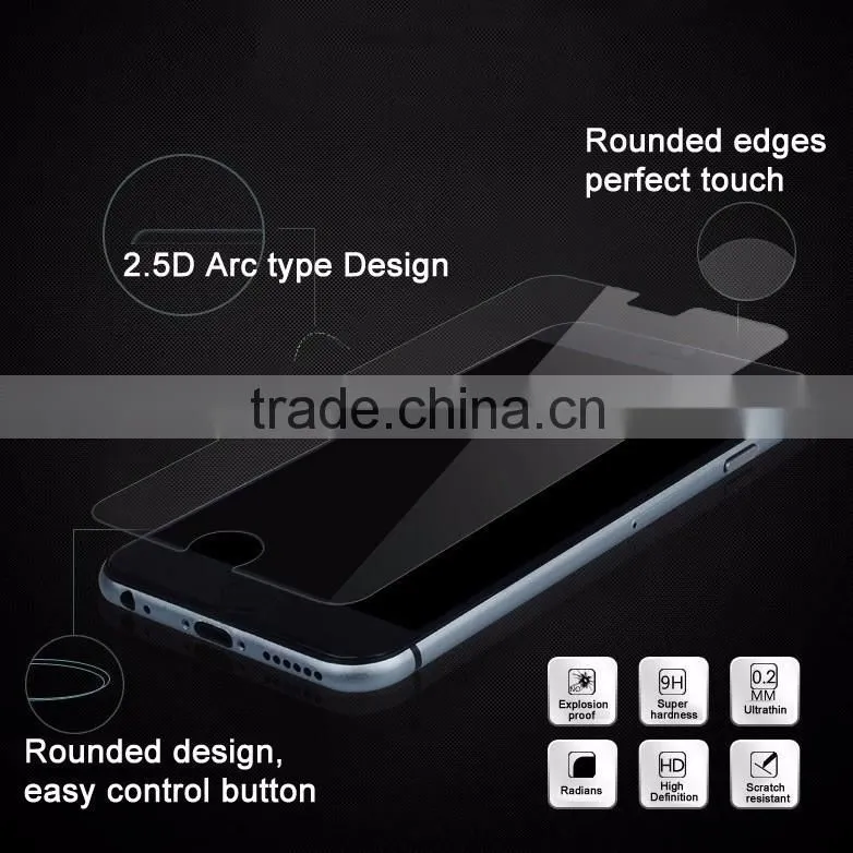 For iphone 6s plus tempered glass screen protector 2.5D, 0.3mm glass film, cheap price
