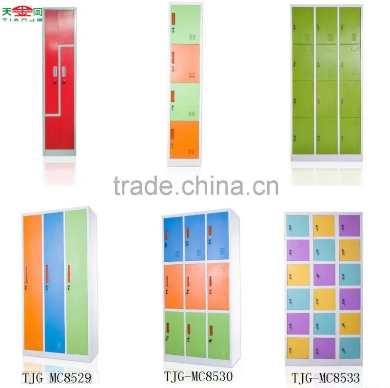 TJG-MC8531 Taiwan Wholesale Price Double Door Powder Coated Steel Closet Lockers