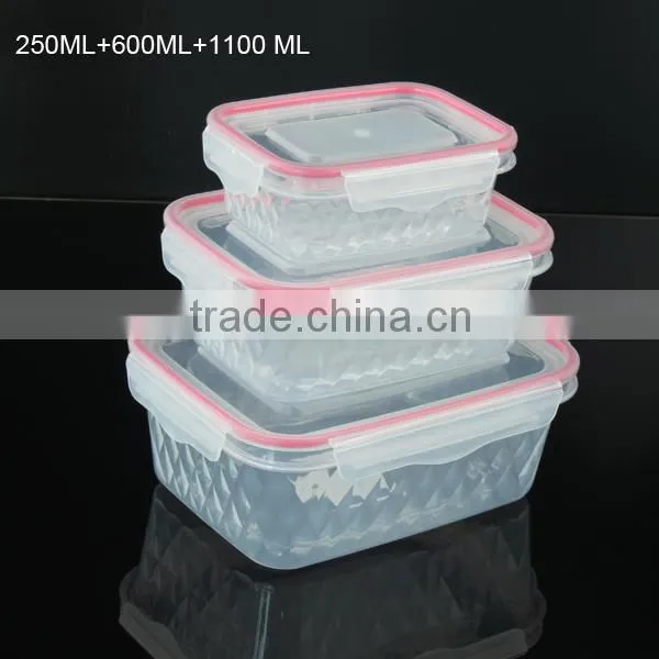Diamond effect 200ml clear plastic lunch boxes, small food container