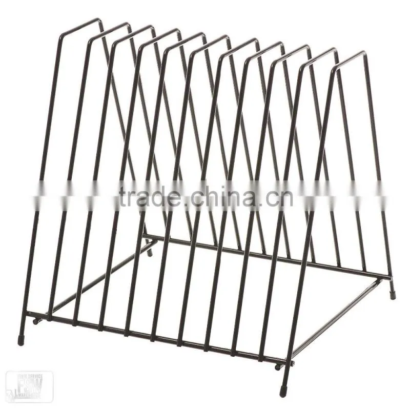 Icegreen Kitchen Use Sturdy Metal Wire Black Cutting Board Storage Rack/Holder Stand