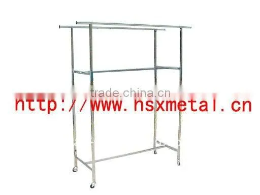 metal 2 tier clothes rack HSX-GR0028 adjustable clothes hanging rack