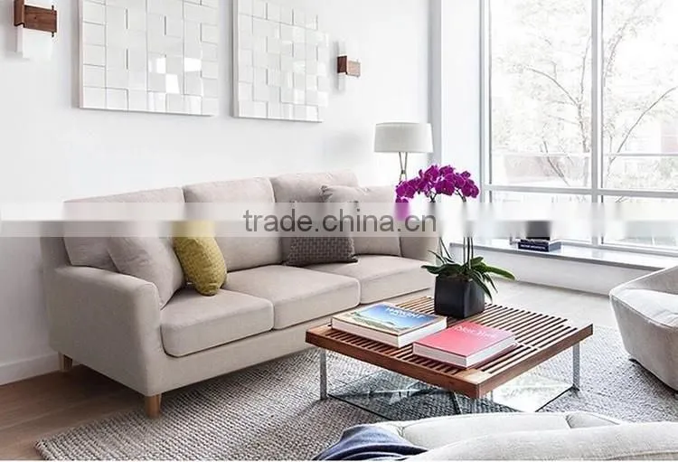 modern wooden fabric modular sofa living room furniture 1+2+3 in nordic style with removable cover