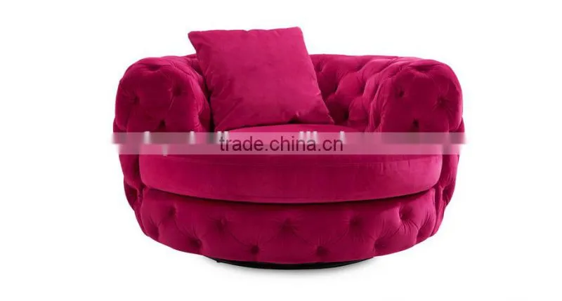 living room furniture upholstered recliner single armrest round sofa for apartment