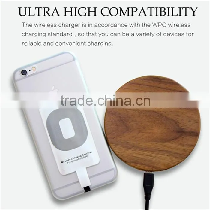 HOT ITEM Pure Wood Smart Phone Wireless Charger 1000 mA for IPhone, for Sony, for Samsung