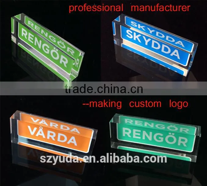 Promotional Acrylic Brand Block Clear Note Block Lucite Custom Logo Block