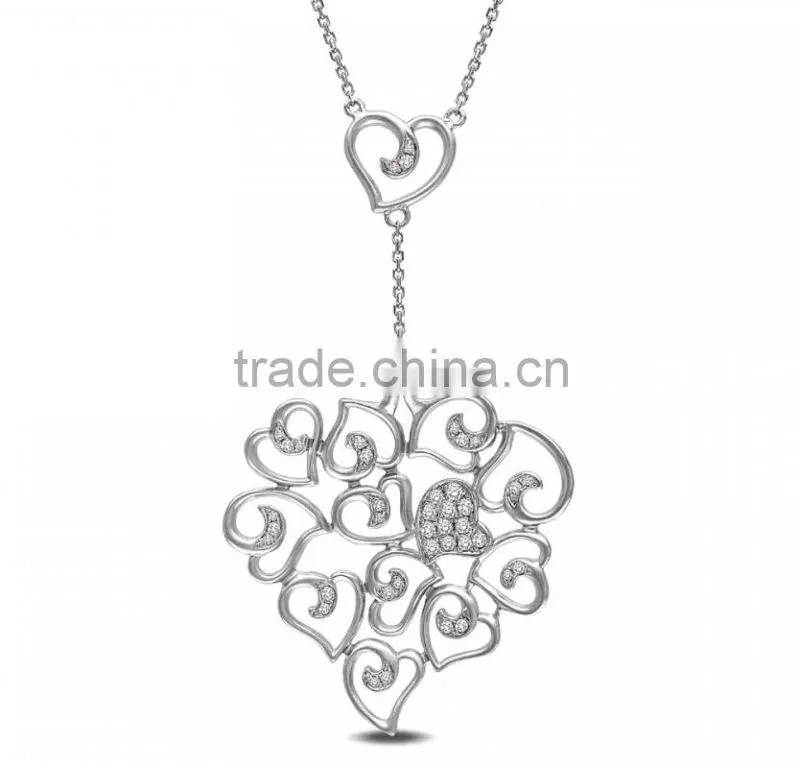 white gold plated sterling silver tree of life pendent