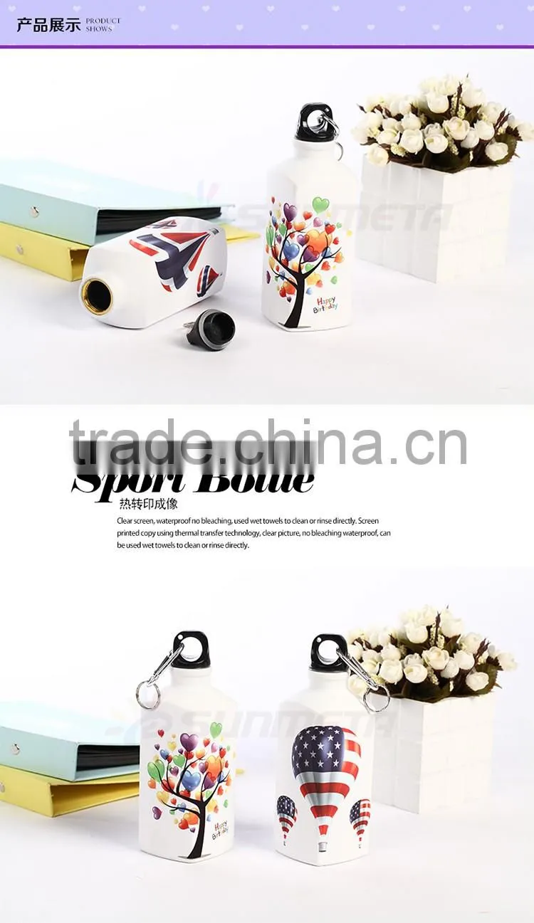 Wholesale sublimation 600ml blank sport aluminum custom label water bottles