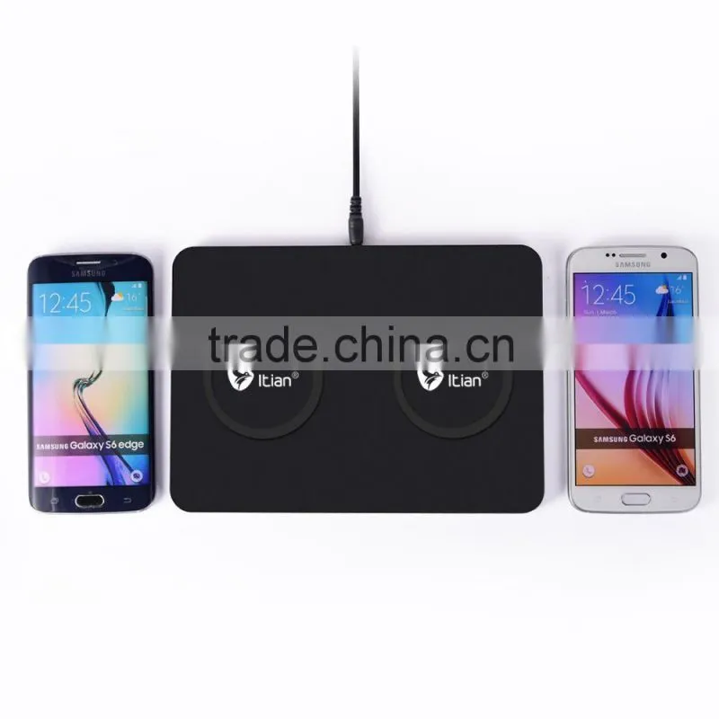 2015 new For samsung two-seater wireless charger pad for iphone two-seater qi wireless charger