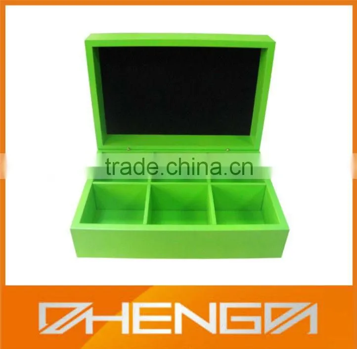 Custom Made Good Quality Wooden Box for Tea with Velvet Lining Inside