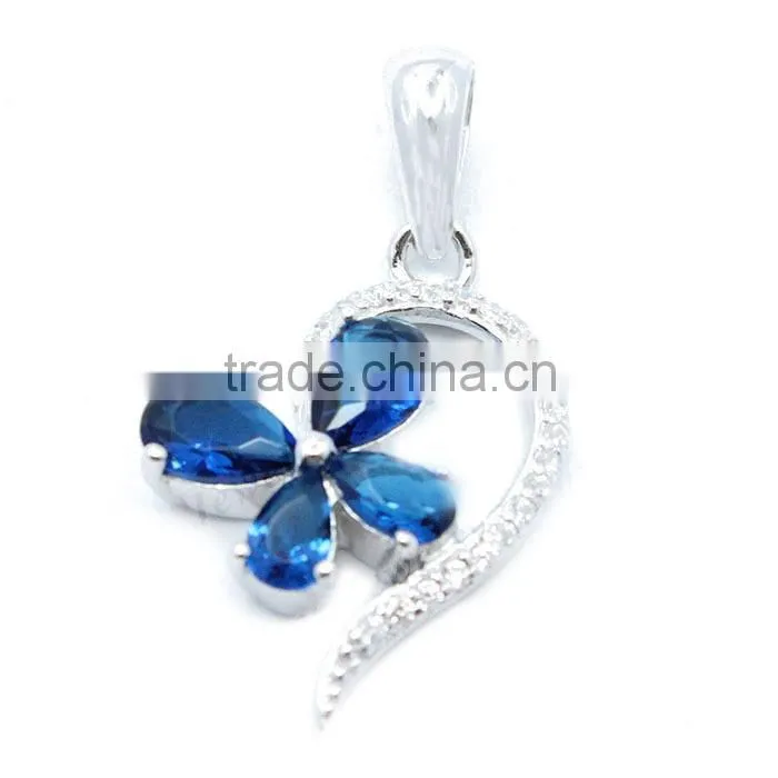 925 sterling silver rhdoium plated spinel pendant