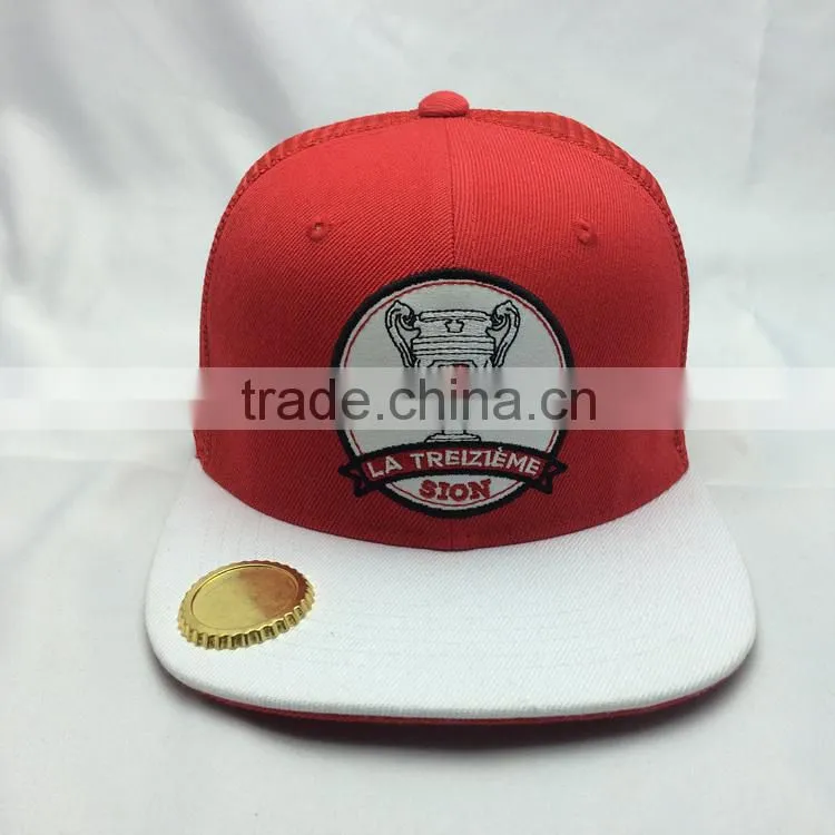 custom design your own logo 100%acrylic bottle opener snapback caps