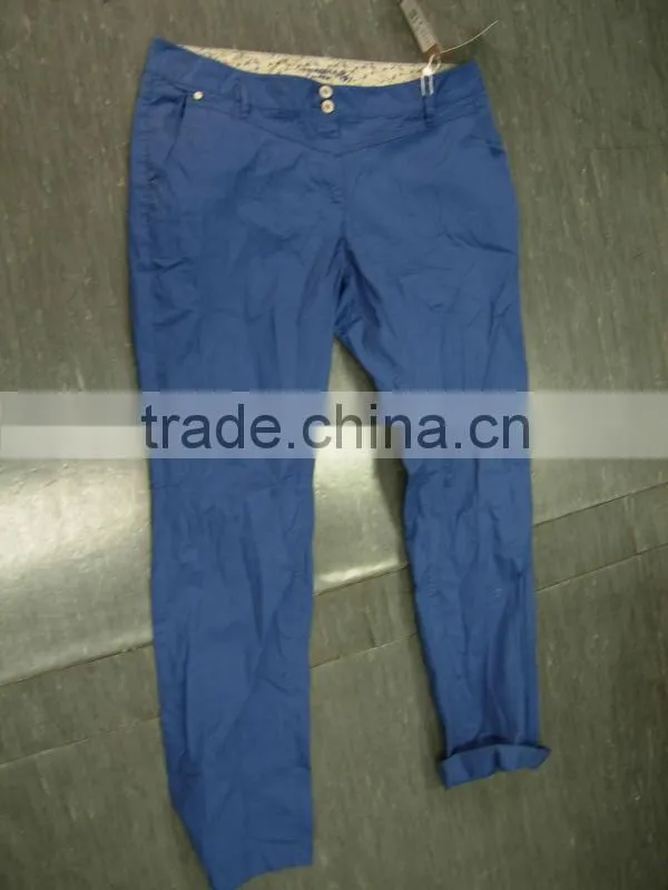 Long cotton casual style autumn loose and comfortable blue pants for women