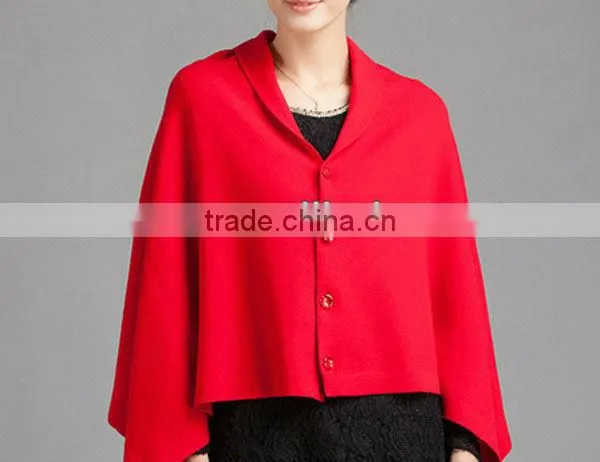 13STC5499 new design ladies knit hooded poncho