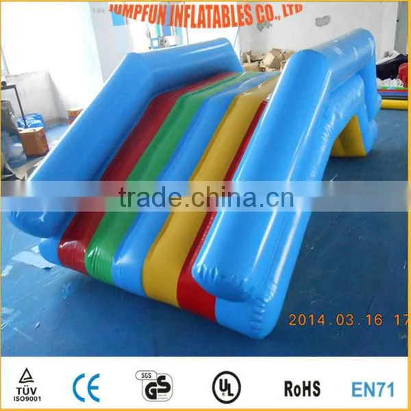 Inflatable sealed slide on the pool for children climb to the pool