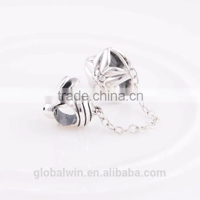 Silver Materials For Jewelry Safty Chain 925 Silver Women's Fashion Bee Charm Fine Jewelry