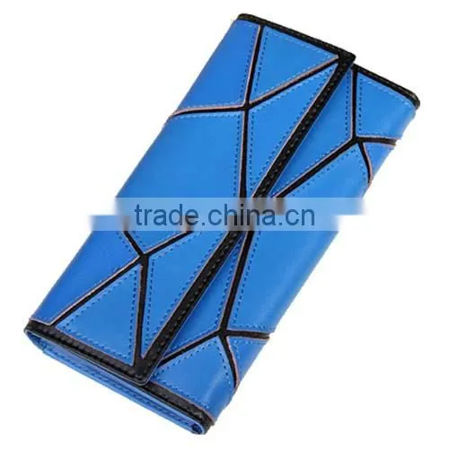 Lady Three Folded Genuine Leather Wallet, Europe and American Fashion Color Match Holder (BCN013)
