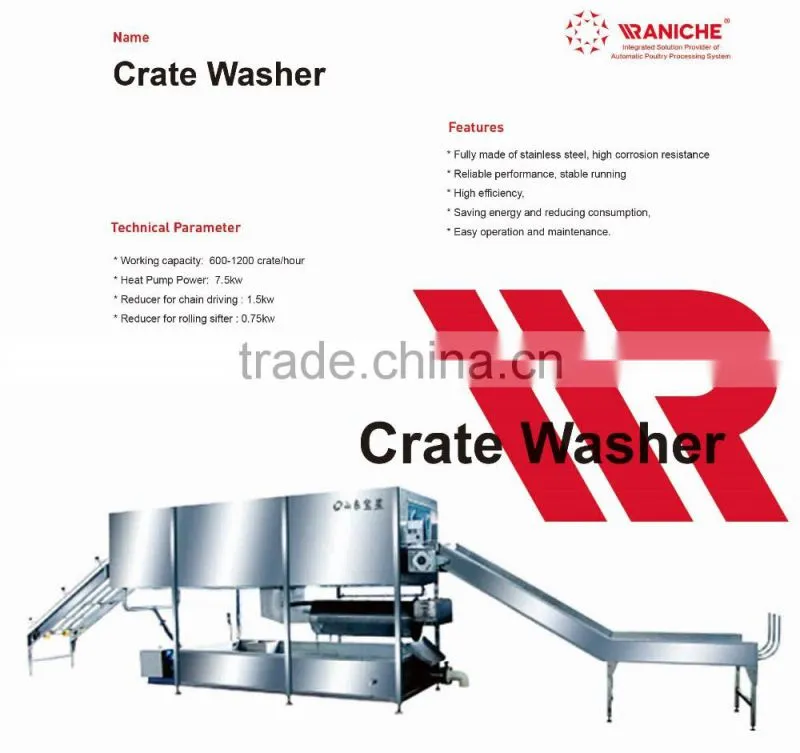 Poultry Slaughterhouse / Chicken Farm Crates Washing Machine