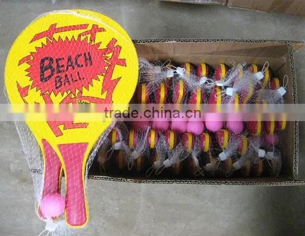 hot selling 38*24*1.2 cm wooden beach racket set game
