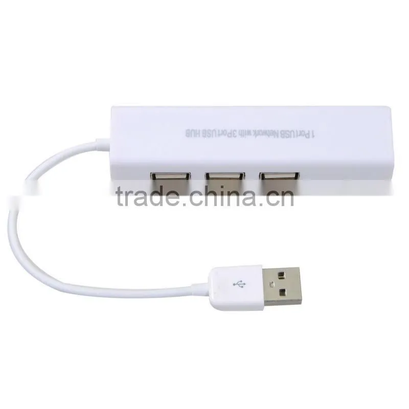 USB Network Lan with High Speed 3-Port 2.0 USB Hub