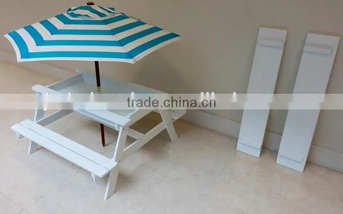 Outdoor Solid Wood Children Kids Sandpit Picnic table