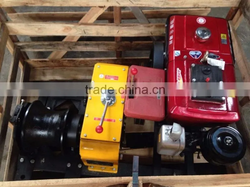 8 Ton JJM Water cooled diesel engine powered pulling winch belt driven