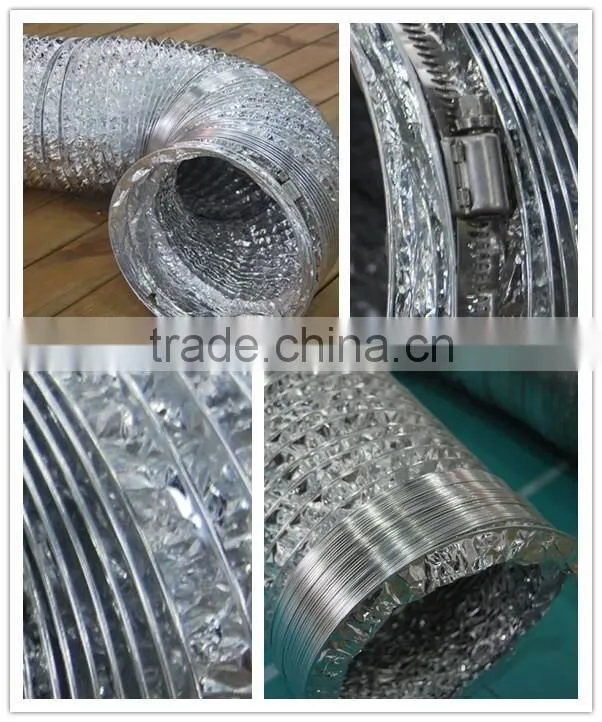 hydroponics aluminium grow room ventilation air duct/ flexible insulated duct/ 4 inch ventilation duct