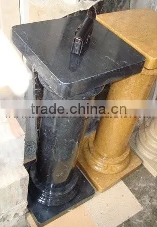 NATURAL JET BLACK MARBLE PEDESTALS