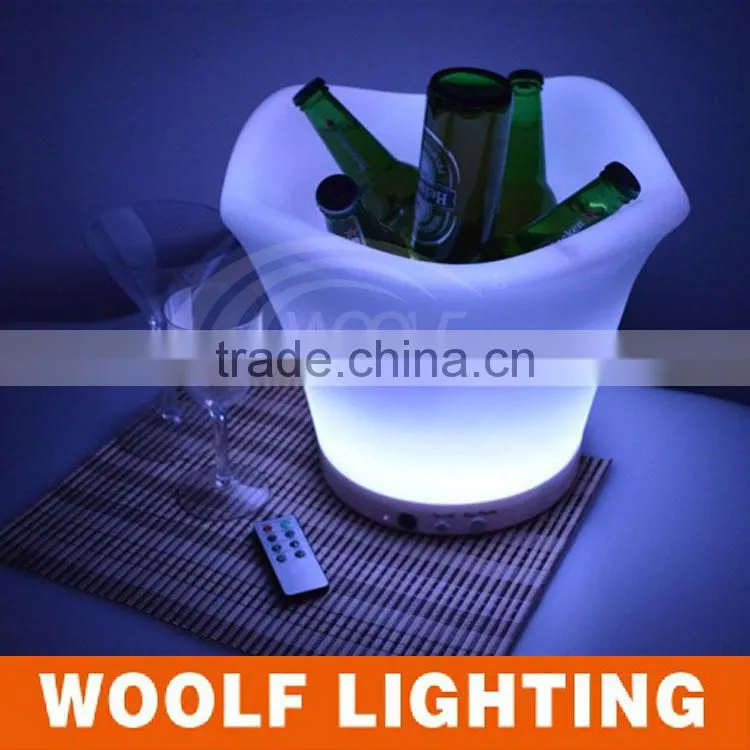 2014 hot waterproof plastic RGB led pot led big ice bucket