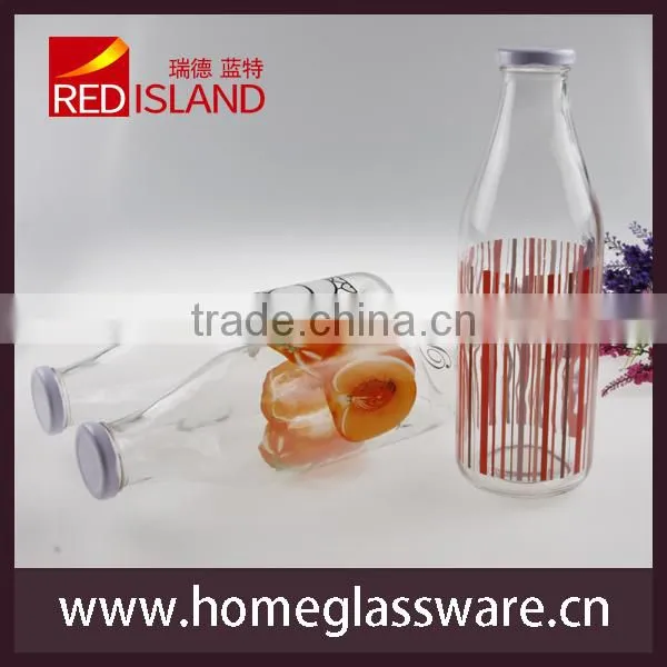 1L Vintage different patterns Glass Milk Bottles