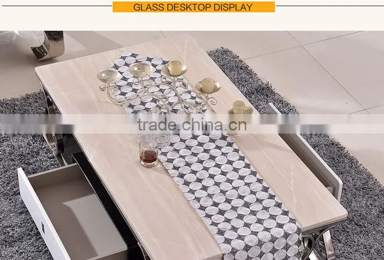C387 Italian Marble Corner Table Square Coffee Table