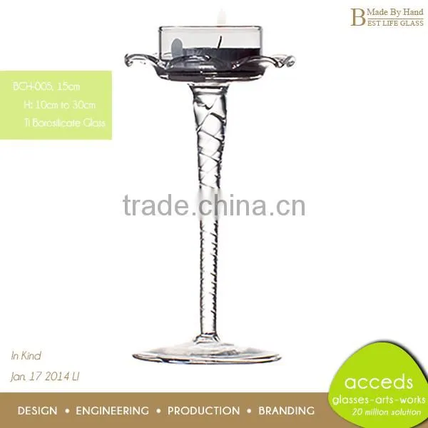 Hiqh End Borosilicate Glass Wedding Candle Holder