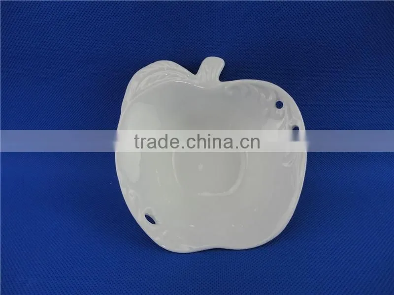 stock small white ceramic popcorn bowl apple shaped bowl