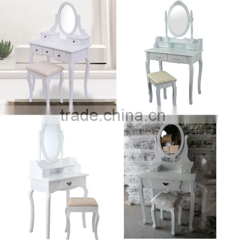 white dressing table stool mirror set bedroom furniture oval dispaly painted