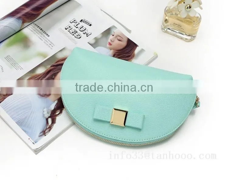 cosmetic bag Brass zipper top good PU leather hard cosmetic bag with lining
