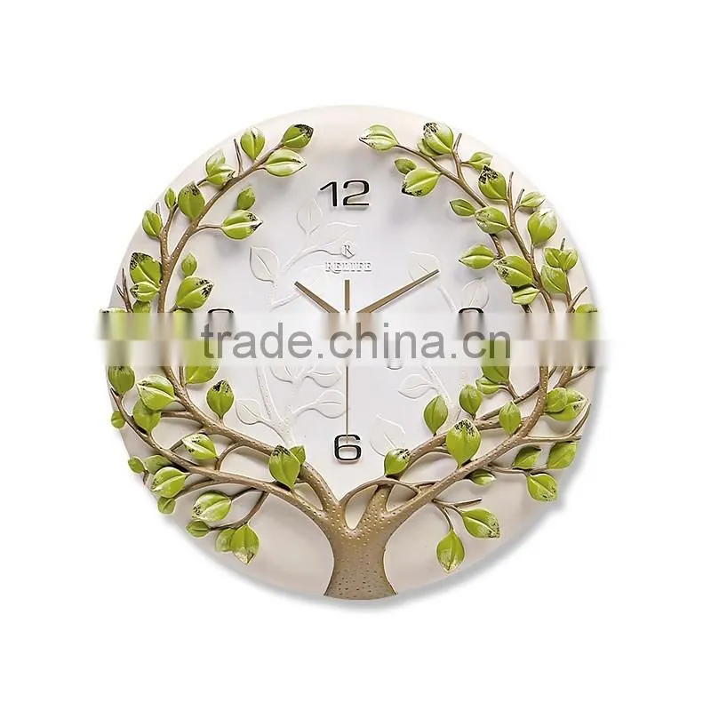 M0026 Momoda Living room dining room Creative fancy elegant 3D tree wall clock quartz home decoration gold silver art wall clock