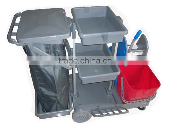Plastic Cleaning Janitorial Service Cart or Trolley