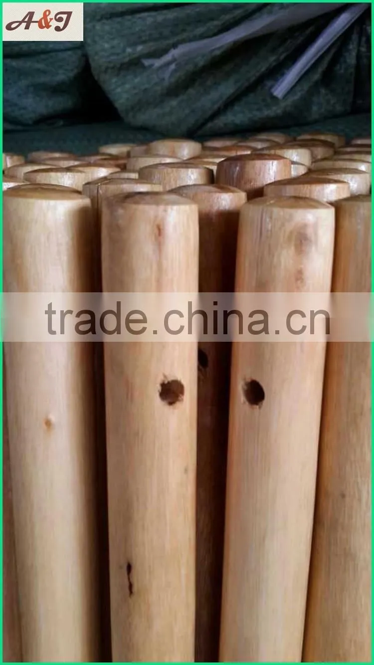 painted wooden handles with hole on top end