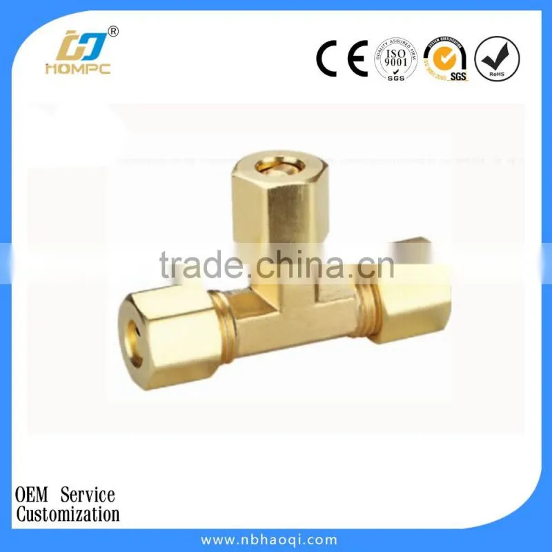 Brass plumbing pex tee fitting