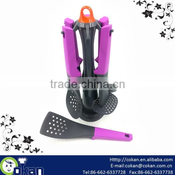 New Design 6pcs Nylon Kitchen Tool Set with Holder CK-3083