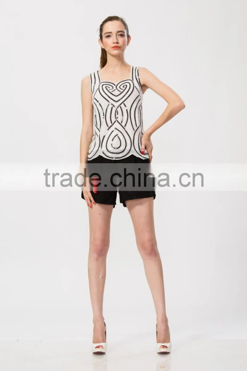 Bodycorn Sequin Halter Sleeveless Lady Tunic Top