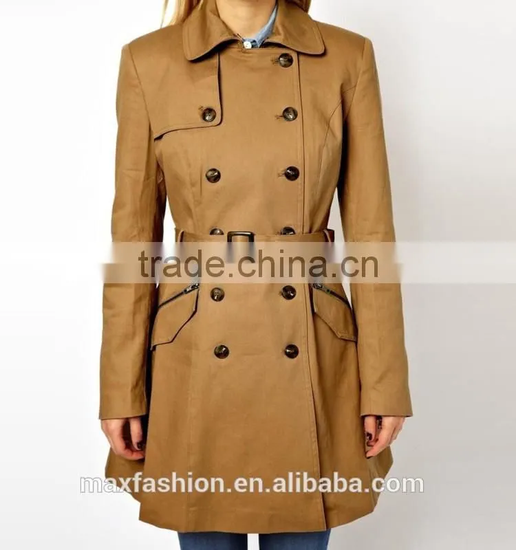 China Custom-made Winter Coat,OEM Brand Fashionable Lady Coat,2015 Hot-sale Trench Coat for women