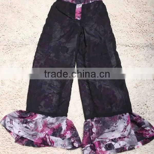 New arrival fashion summer floral print ladies chiffon culotte pants