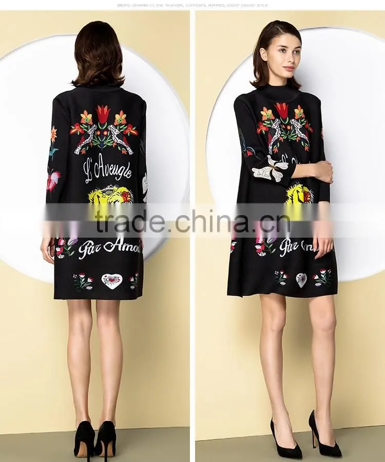 Factory direct women colorful printing polyester fabric dresses