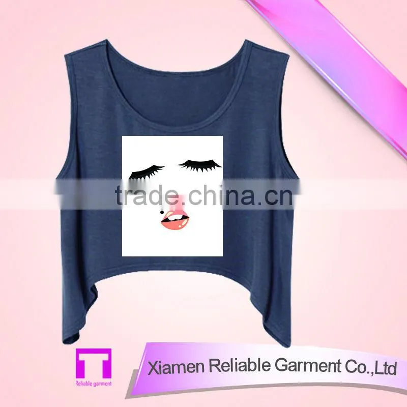 100%cotton girls clothing summer top fashion cheap chinese tank top wholesale
